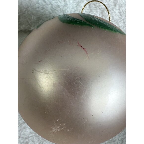 Hand painted Floral Glass Christmas Ornament Purple Gold Vtg Large Artist - Picture 8 of 8